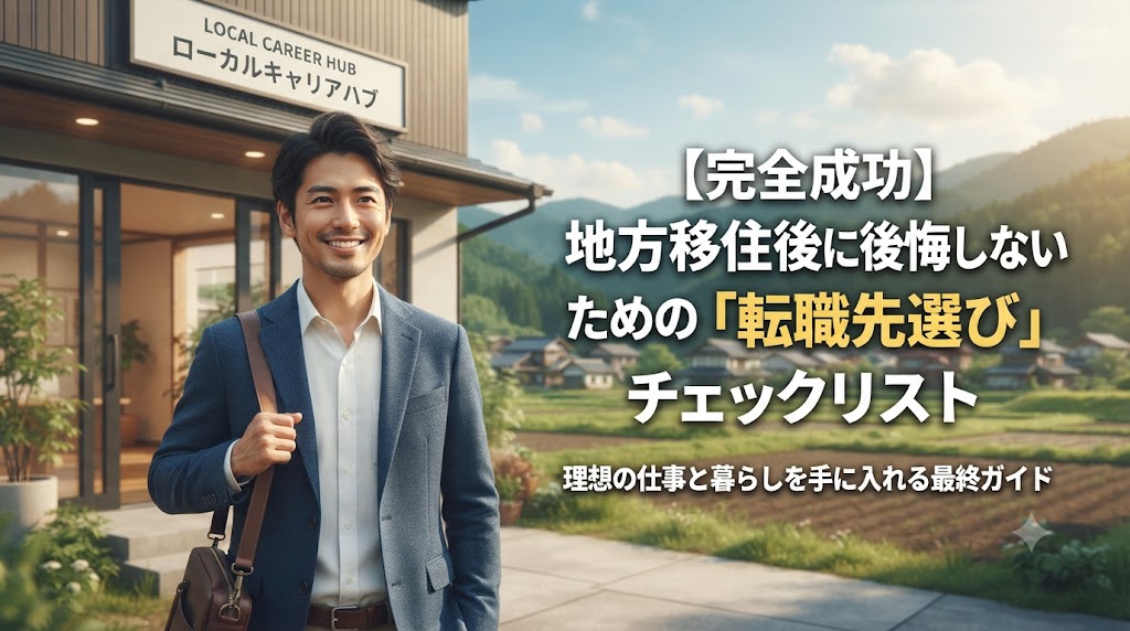 【完全成功】地方移住後に後悔しないための「転職先選び」チェックリスト